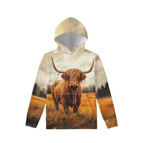 Boys Vibrant Color Animal Print Hoodies with Pockets Soft Personalized Funny Hooded Sweatshirts