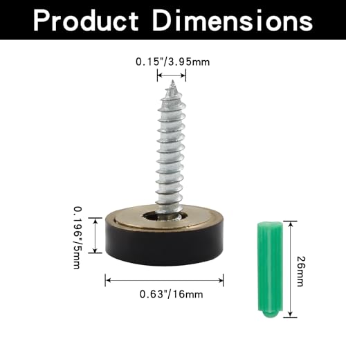 4 PCS Matte Black Screw Covers Caps miniatura 2
