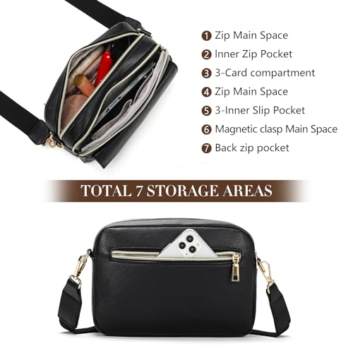 Crossbody Purse for Women, Small Vegan Leather Shoulder Bag with Adjustable Strap, Lightweight Stylish Handbags3