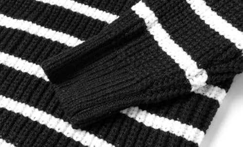 LittleSpring Boys Quarter Zip Striped Sweater Pullover3