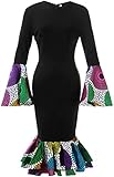 HongyuAmy Women's African Fashion Ankara Print Dress Traditional Casual Outfits Attire Color A S