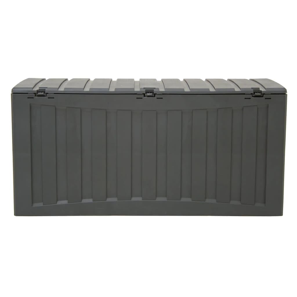 Homgoday Caja de Almacenamiento 340L con Ruedas, Negro, 100% PP, Resistente a la Intemperie