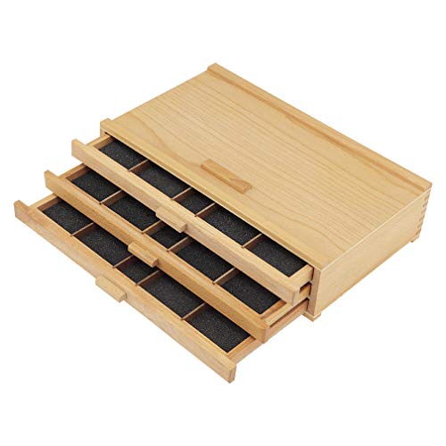 Creative Mark Pastel Storage Box, 3 Drawer Wood Box with Foam Lining, Sturdy and Stackable Art and Craft Supplies Storage Box for Artist Tools, Pens, Pencils and More, Natural Finish by Creative Mark - Image 2