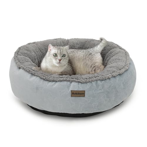 MoNiBloom Camas para Perros de 23.5 x 23.5 x 9 Pulgadas, para Perros de tamaño pequeño, Lavables a máquina, Camas Cortas de Felpa para Mascotas, cálida y acogedora, Cama Suave para Perros y Gatos,