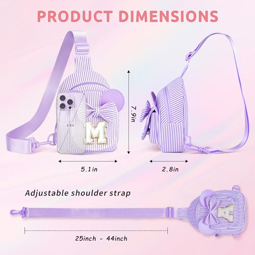 Image of YOOLIFE Birthday Gifts for Kids Girls, Initial Sling Bag Purse for Girl Kid | 2 3 4 5 6 7 Year Old Girl Birthday Gift, Gifts for Kids Girls, Initial Crossbody Bag, Purses for Toddler, Gifts for Toddler