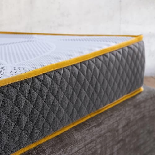 Comfy Line - Doppelmatratze 160x190 in Memory Foam H 21 cm. 7-Zonen Differenzierte Orthopädie. Frisches und atmungsaktives Policot-Futter. Hergestellt in Italien 100% (120x190)