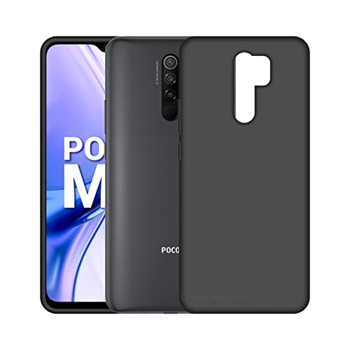 Image of Case Creation Luxurious OG Series for Xiaomi POCOM2 Case Cover,Anti-Dirty Slim Case Frosted Matte Cute Candy TPU Raised Bezel (Splash of Color) Back Cover for Poco M2 -Black