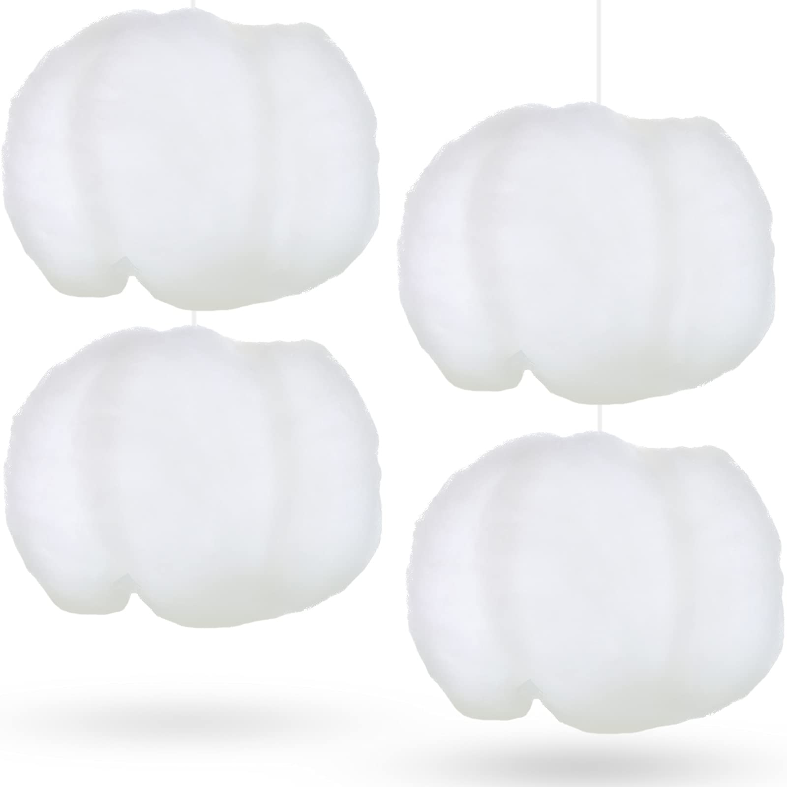 4 Pieces Artificial Cloud Props 3D Cloud Hanging Ornament with Hooks Cloud Shape Decoration DIY Decorative Hanging Ornament for Art Stage Home Party Wedding Anniversary Decor