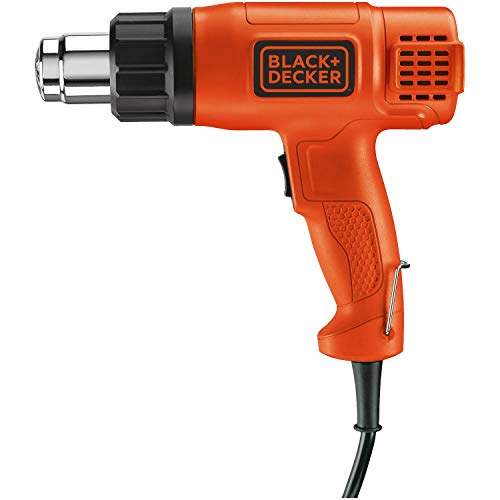 BLACK+DECKER Corded Heat Gun 1750W Dual Temperature Modes Ergonomic Lightweight for Paint Stripping Varnish & Adhesive Removal Durable Construction Orange/Black - KX1650-B5