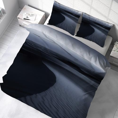 Parure de lit desert 200x200 microfibre douce avec fermeture eclair grise