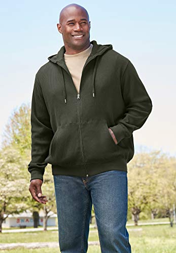 Boulder Creek by KingSize Men's Big & Tall Thermal Waffle Zip Hoodie2