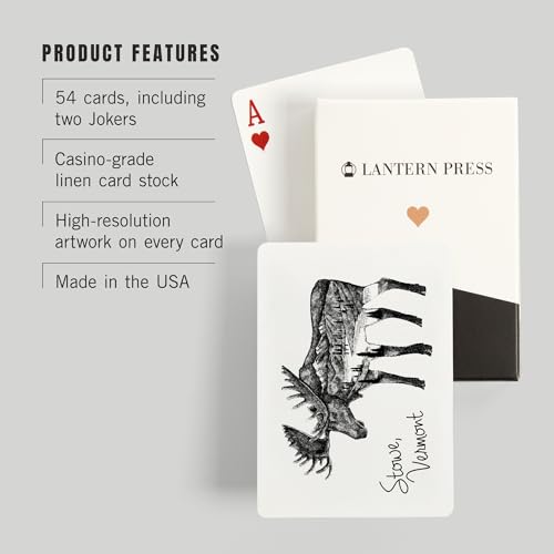 Lantern Press Stowe Vermont Naipes Póker 52 Cartas miniatura 3