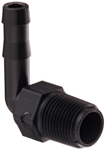 Banjo HB038-90 Polypropylene Hose Fitting, 90 Degree Elbow, 3/8