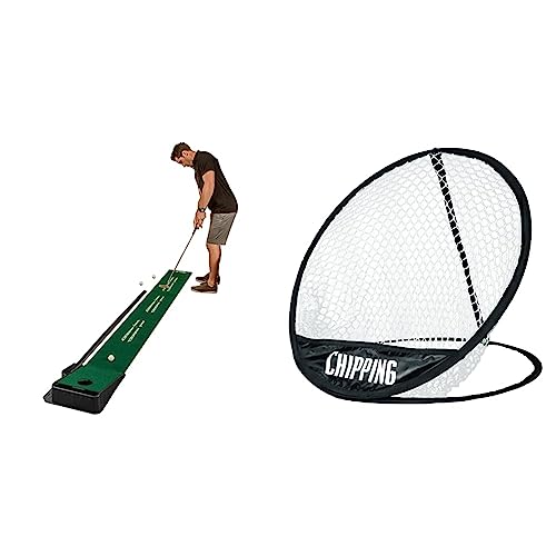 Image of SKLZ Accelerator Pro Indoor Putting Mat - Green & Golf ChipPing Net by Longridge