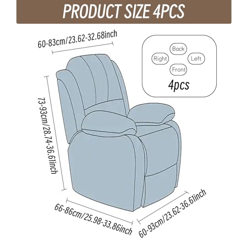 Fundas protectoras para muebles elásticas de 4 piezas para sillones reclinables del salón 7