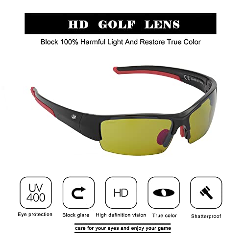 BLAITEJUS HD Semi-Rimless Golf Sunglasses