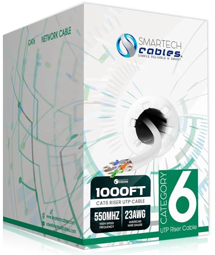 Smartech Cables | Cat6 Ethernet Cable 1000ft CCA | Tangle-Free Sm...