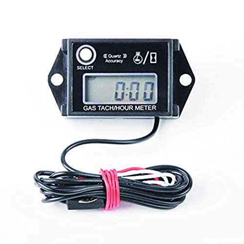 Nine-Rong Jayron JR-HM026 Digital Hour Meter Tachometer,Maintenance Reminder,Maximum RPM Recall, or Pneumatic Equipment and ZTR Lawn Mower Tractor Generator Outboard ATV Jetski Motorcycle Snowmobile