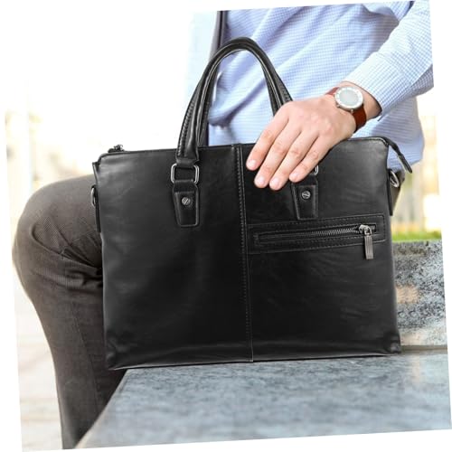 Pu Leather Business Briefcase Large Capacity Laptop Bag for Professionals College Students Travelers Durable Practical Design with Ample Storage for Daily Essentials4