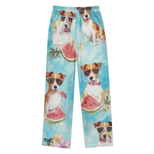 Watermelon Jack Russell Dog Boys Long Pants Soft Trousers Elastic Waist Kids Lounge Bottoms with Pockets S-XL2