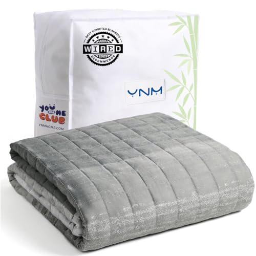 YnM Cooling Weighted Blanket — Oeko-Tex Certified Material (Gradient Dark Grey, 60'x80' 20lbs), Suit for One Person(~190lb) Use on Queen/King Bed