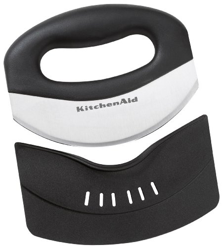 KitchenAid KC173OHOBA Classic Mezzaluna with Stainless Steel Blade and Protective Sheath, Black