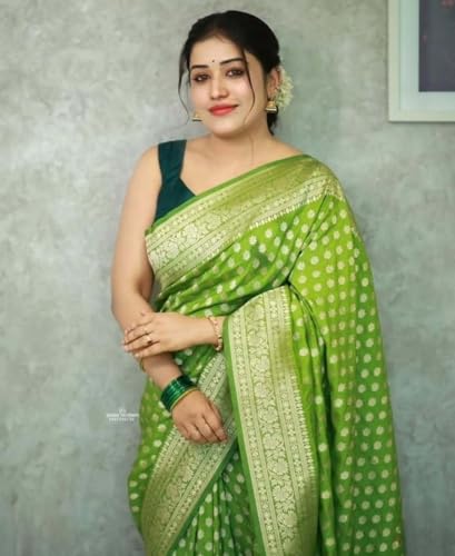 Image of C J Enterprise Women's Banarasi Saree Pure Kanjivaram Style Silk Saree With Blouse Piece for Wedding (Shiv-1)