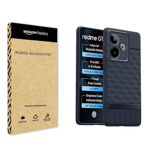 Image of amazon basics TPU Soft Back Cover for Realme GT 7 / Realme GT 7T | Full Camera Protection | Flexible Shockproof Back Case for Realme GT 7 / Realme GT 7T (Blue)