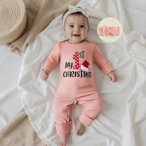 My First Christmas Baby Girl Outfit Newborn Long Sleeve Romper Onesie Infant Jumpsuit Fall Winter Clothes Outfits3