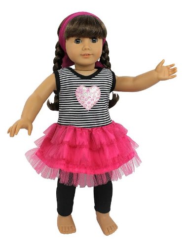 Heart and Tulle Skirt Doll Clothes for 18