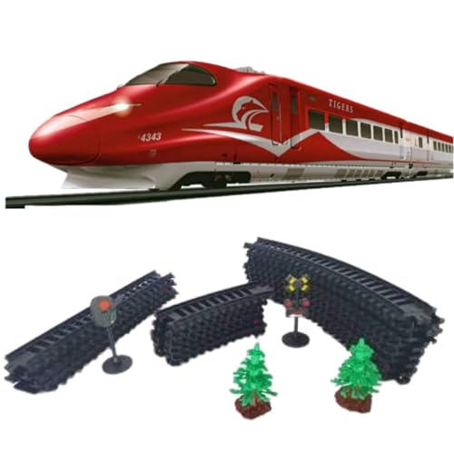 Image of Tigers Bullet Train Set with Light and Sound & Track High Speed Electric Metro Train with Long Track and Flyover Signal Accessories Best Train Toy