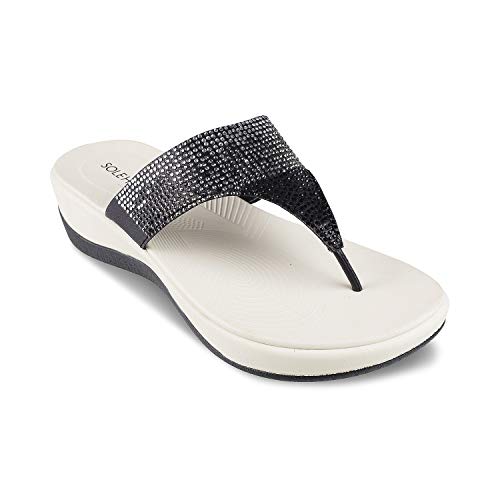 Image of SOLE HEAD Black Women Wedges Sandal