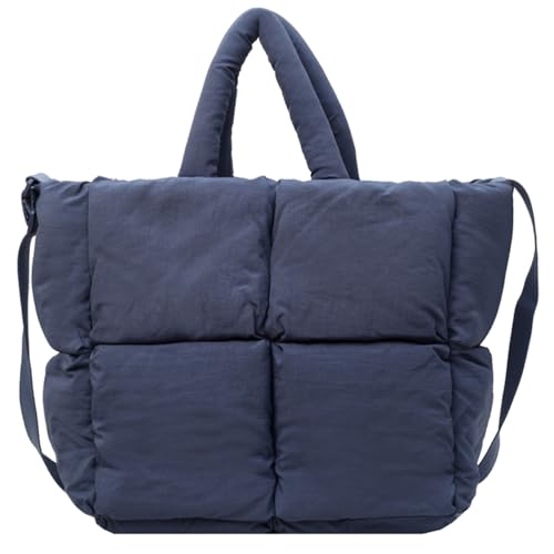 Image of Puffer Tote Bag Lightweight Down Cotton Padded Puffy Purse Quilted Puff Crossbody Bags for Women (Blue)