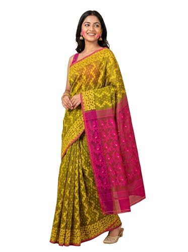 Image of WoodenTant Women's Cotton Silk Saree Without Blouse Piece