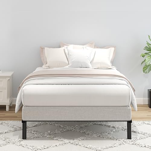 Sementa TwinBedFrame,7 inch MetalBedFrame for Box Spring&Mattress 6Leg