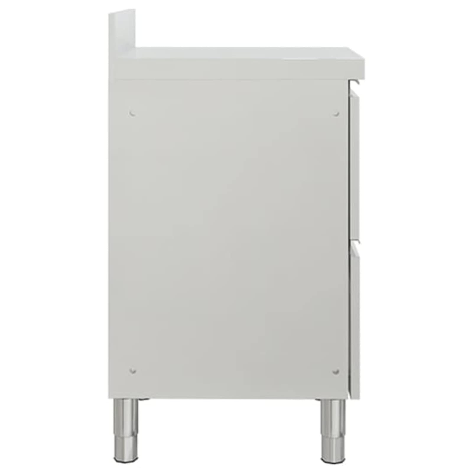 Homgoday Armadietto da cucina commerciale con 2 cassetti in acciaio inox, armadio con 2 cassetti, armadio da cucina per sala da pranzo, soggiorno, ristorante, hotel
