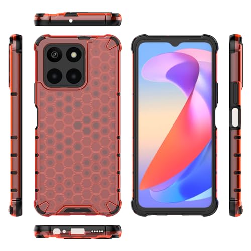 Housse Honor X6A 4G rouge transparente anti-rayures et antichoc intégrale