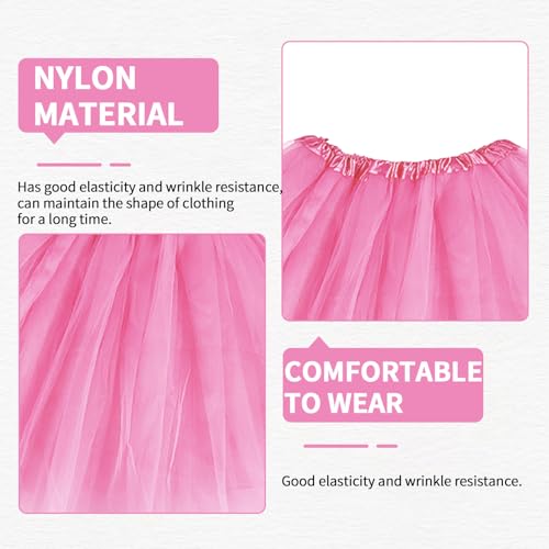 Tütü Damen,Tütü Rock Pink Tutu Skirt,Rosa Tüllrock Erwachsene Ballerina Kostüm,Mädchen 80er Jahre Karneval Tüll Petticoat,Kurz Puffy Ballett Tänze Röcke,für Kinder Frauen Herren Fasching Party Outfit