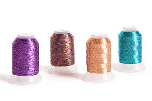 18 Metallic Embroidery Machine Thread + Thread Nets - Thumbnail 5