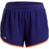 Under Armour Womens Fly by 2.0 Shorts, (468) Sonar Blue/Orange Blast/Reflective, 3X