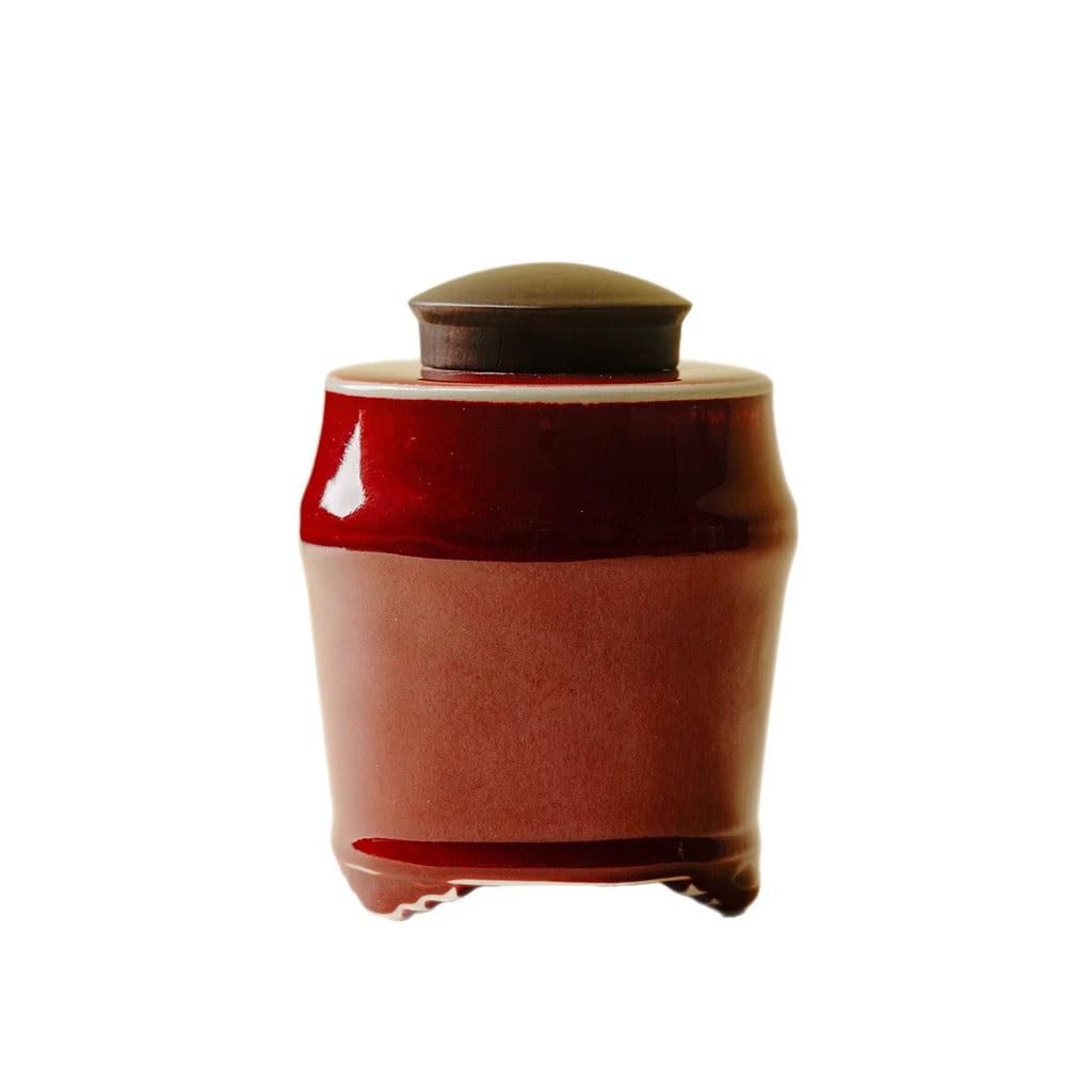 AHGFTYRDT Tea Canisters for Loose Tea Household High-end Ceramic Mini Storage Jar Chinese Style Red Small Tea