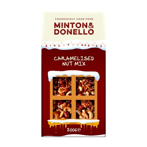 Minton & Donello 200g Caramelised Nut Box 200g - Assorted Roasted Nuts in Crunchy Caramel Glaze, Sweet and Savoury Snack Mix for Sharing, Desserts and Grazing Boards - Image 2