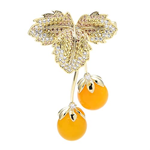 Broche cerise jaune : le cadeau idéal et élégant pour gâter une femme raffinée