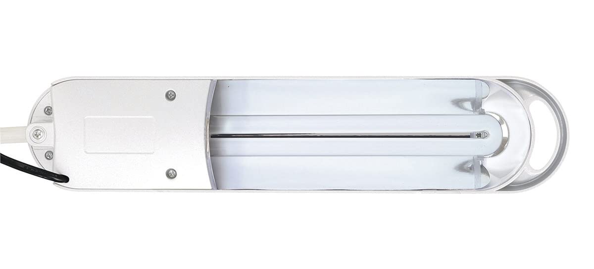 Maulatlantic Schreibtischlampe, Energiespar-Leuchte, Standfuß, 1700 Lux, 6500 Kelvin, 11 W, GS-geprüft, weiß, 8213602 [Energieklasse A]