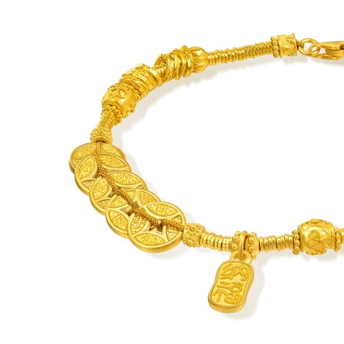 CHOW SANG SANG 999.9 24K Pure Gold Cultural Blessings Inspired by Five Emperor Coins Bracelet for Women 18cm 95773B Price-by-Weight 14.22g Gold4