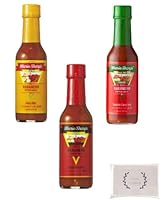 マリーシャープス ハバネロ 激辛 ソース 3本セット (ハバネロペッパーソース ファイアリーホット(大辛) 148ml, ハバネロペッパーソース トマトファイアリーホット(大辛) 148ml , ハバネロペッパーソース ビーウェア・コマトスホット(激辛) 148ml) オリジナルペーパータオル(4枚重ね8枚入)