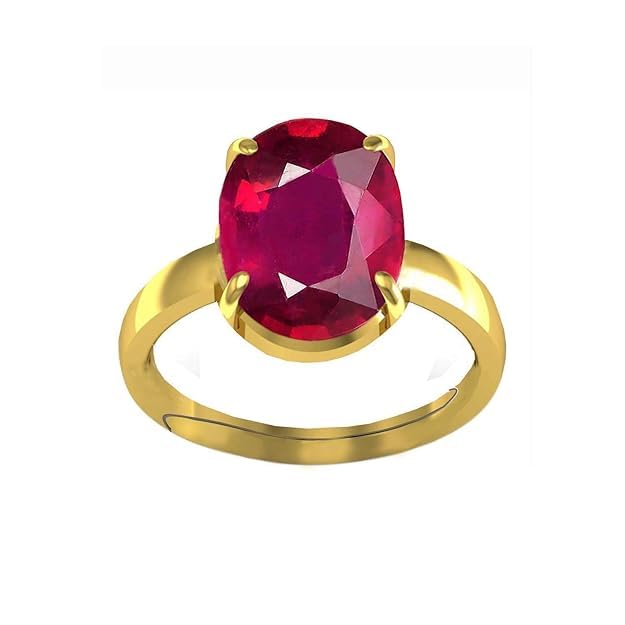 14.25 Ratti Natural Ruby Manik Birthstone/Astrology/Rashi Ratan Adjustable Ring for Men & Women-image-48