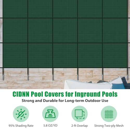 Cidnn 165GSM Inground Pool Cover Safety Fits 16X36Ft Rectangle Swimming Pool thumb #4