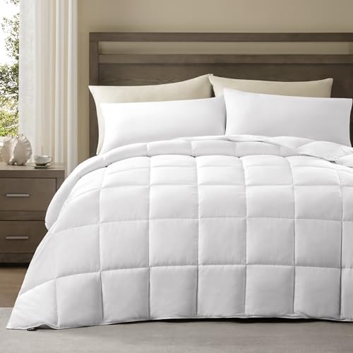 ACCURATEX Lightweight Duvet Insert Queen Size - 100% Cotton Shell, 250GSM Filling Summer Down Alternative Comforter,Ultra-Soft&Breathable, Thin Quilted Duvet Insert with 8 Tabs, Machine Wash