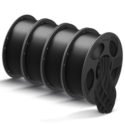 ANYCUBIC Filament PLA pour Imprimantes 3D, 4KG de PLA Filament de 1,75 mm pour l’impression 3D sur Imprimante 3D et Stylo 3D, Avec RFID, Noir Noir 4